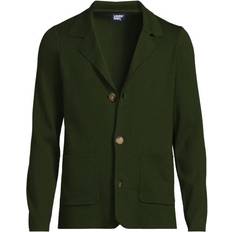 Breathable - Men Blazers Lands' End Fine Gauge Sweater Blazer - Green