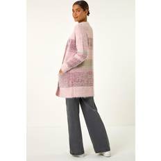 Pink Cardigans Roman Stripe Pocket Cardigan - Light Pink
