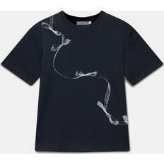 Sammet T-shirts Mint Velvet Graphic Ribbon Print Crew Neck Cotton T-Shirt - Blue