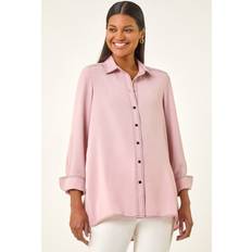 Pink Shirts Roman Constrast Stitch Shirt - Light Pink