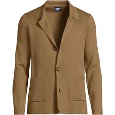 Breathable Blazers Lands' End Fine Gauge Sweater Blazer - Camel