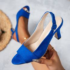 Heels & Pumps Temu Elegant Women's Ankle Strap High Heels - Chic Blue