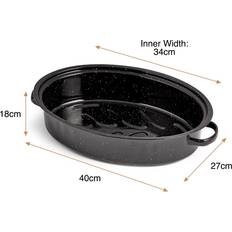 Enamel Self-Basting Tin With Lid 18 x 27 x 41 cm