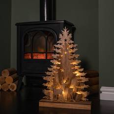Brown Christmas Trees Samuel Alexander 44cm Battery Operated Light Up Wooden Christmas Tree