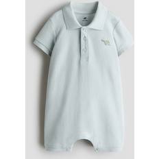 Blue Playsuits Children's Clothing H&M Collared Romper Suit - Light Blue/Turtle