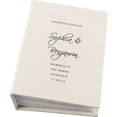 White Photo Albums Personalised Memento Company Free Text 6x4 Photo Album with Sleeves