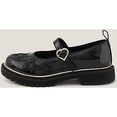 Mary Jane Glitter Star Shoes - Black