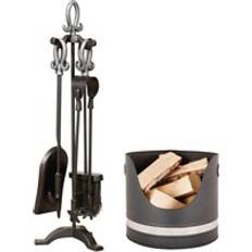 Handled Free Standing Companion Set Black Nickel