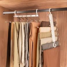 White Hangers Harbour Housewares 6-in-1 Space-Saving Trouser Hangers Pack Hanger