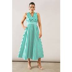 Boat Neck Dresses Wallis Green Fit Flare Occasion Dress