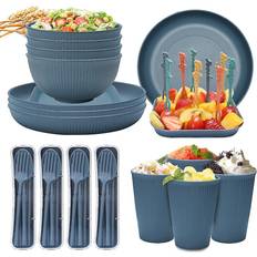 Unbreakable Dinnerware Camping Plates Bowls Dinner Set