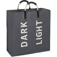 Vinsani Double Collapsible Washing Laundry Basket Dark Grey