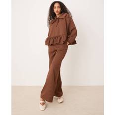 Poplin Pull On Trouser - Brown Stripe