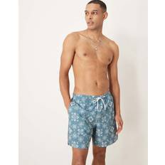 Abercrombie & Fitch Badkläder Abercrombie & Fitch Bandanamönstrade Badshorts Med Dragsko 7 Tum Blå