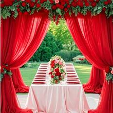 Doorway Party Curtains Shein Red Tulle Archway Fabric Party Backdrop