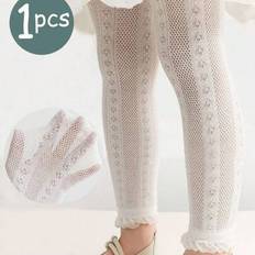 Pantyhoses Shein Girls Cropped Mesh Pantyhose Comfortable - White