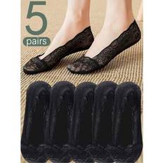 5XL Socks Shein Summer Lace Wave Flower Invisible Boat Socks - Multicolore