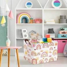 Storage Baskets Kid's Room on sale Shein Clastyle Rectangular Boho Rainbow Foldable Basket
