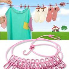 Shein Portable Retractable Travel Clothesline With 12pcs Clips - Outdoor