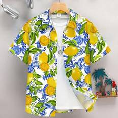 Multicoloured Polo Shirts Shein Kids Choice Collection Pastel Graphic Prints Short Sleeve Polo Shirt - Bikercore