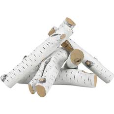 Caminetti 6 Pz Grandi Tronchi Betulla Withe Ceramica