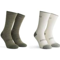 Ekologiska - Unisex Underkläder Rogelli Cykelstrumpor Wool 2-Pack Unisex - Grön/Vit