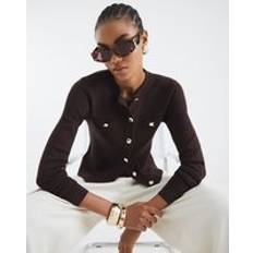 River Island Cardigans River Island Womens Brown Knit Fitted Button Up Cardigan