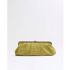 Suede Clutches River Island Faux Suede Oversized Clutch - Green