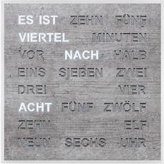 Acryl Bordure Filius Quadratische Wort Betongrau 20 cm Tischuhr