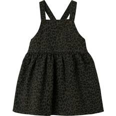 L Nederdele Børnetøj Name It Lela Leo Twill Dress Mockingbird - Taupe/Sort
