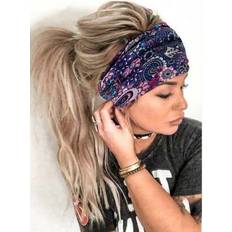 Women - Yoga Accessories Shein Fashionable Wide Printed Bohemian Yoga Sports Headband