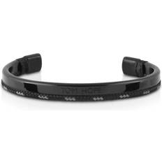 Hybrid Armband Aus Metall Textil Schwarz Grau