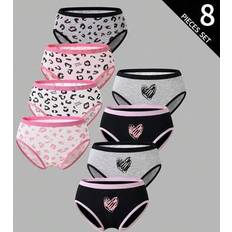 Knickers Children's Clothing Shein School Girl Lingerie Tween Girl Traceable Cotton Leopard Print - 8-Pack