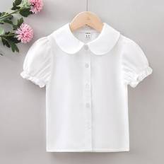 Shein Young Girl Peter Pan Collar Button Front Blouse