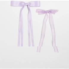 Ljuslila Små Hårrosetter Satin Organza 2-Pack