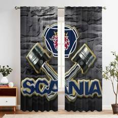 Gardiner & Tillbehör Temu Vintage Inspired Truck Bus Curtain With Emblem