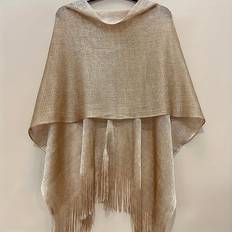 Ventilerande Saronger & Kimonos Temu Women's Lightweight Blue Shawl With Fringe Detail - Breathable