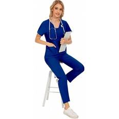 Work Clothing Sets Shein Uniform Nurse Women Costume Scrub Top Joggers Set