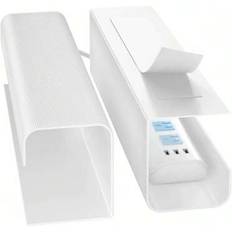 White Cable Storage Shein Large White Under-Desk Cable Tray