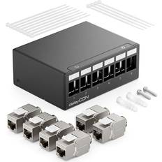 DeleyCON 6 Port Patch Panel Set 1U 6x RJ45