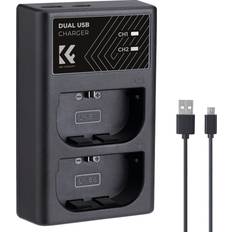 K&F Concept Dobbelt USB Oplader Lp-e6 N Nh Canon EOS R5 R6 R 5D 90D 6D 7D 80D