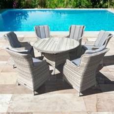 Knightsbridge XL Rattan 6 Seat Dove Grey