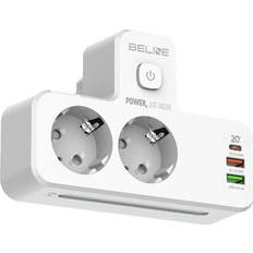 Beline Strømskinne Med LED Belysning 2xUSB-A USB-C 2xAC