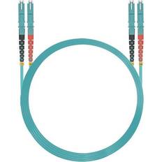 Helos Fiberoptisk Patchkabel E2000 E2000 LSH Duplex 50 125µm OM3 Aqua 3.0m 3m