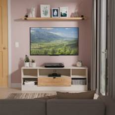 Black - Metal TV Benches Swift Norway Wide 1 Drawer Media Unit TV Bench