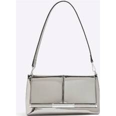 Silver Clutches River Island Womens Silver Bar Front Clutch Bag