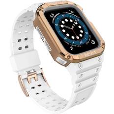Hurtel Armband kompatibelt Apple Watch 7 6 5 4 3 2 SE Vit