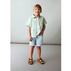 Florals Shirts Children's Clothing Mango Floral Print Shirt Leaf Print Sleeve - Green