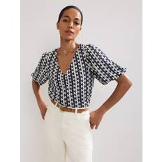 Phase Eight Blouses Phase Eight Alba Textured Stripe Top - Navy Ivory