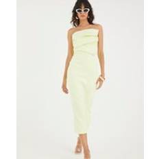 River Island Womens Green Sculpted Bandeau Tailored Midi Dress